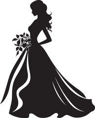 Bridal Harmony Black Vector Emblem Graceful Bridal Serenity Bride Logo