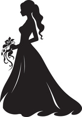 Classic Design Black Vector Emblem Sophisticated Elegance Bride Icon