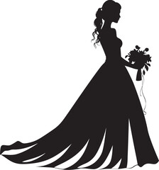 Wedded Beauty Monochrome Logo Brides Aura Black Vector Emblem