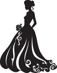Brides Aura Black Vector Emblem Bridal Glamour Black Logo