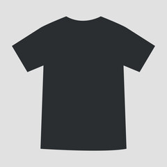 Black T-shirt silhouette. Vector on a gray background