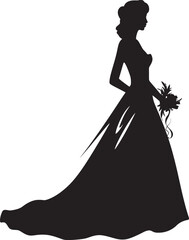 Classic Bridal Radiance Black Vector Sophisticated Bride Design Black Emblem