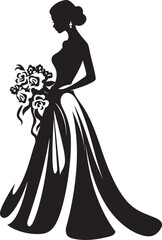 Enchanting Matrimonial Elegance Bride Chic Bridal Beauty Black Vector Emblem