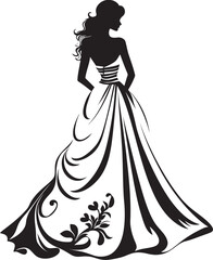 Brides Aura Black Vector Emblem Glamorous Bridal Elegance Vector Icon