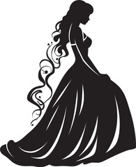 Glamorous Bridal Elegance Vector Icon Ethereal Bride Black Vector Symbol