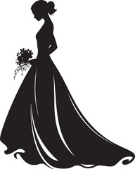 Ethereal Bride Black Vector Symbol Elegant Brides Serenity Monochrome Icon