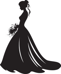 Chic Bridal Beauty Black Bride Brides Elegance Black Vector Emblem