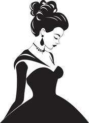 Brides Radiance Black Vector Emblem Enchanting Matrimony Bride Vector Design