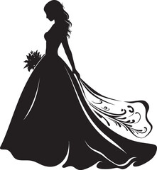 Ethereal Brides Aura Black Vector Emblem Elegant Wedding Elegance Monochrome Bride