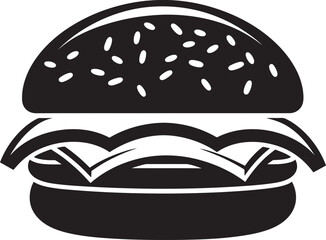 Classic Burger Radiance Monochrome Icon Iconic Burger Design Black Emblem