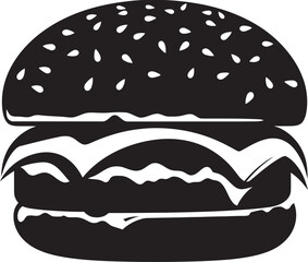 Sizzling Flavor Burger Vector Chic Burger Elegance Black Icon