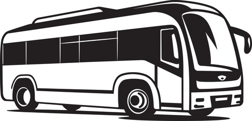 Urban Transport Monochrome Bus Logo Bus Mystery Black Vector Emblem