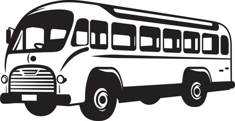 Travel Essence Bus Vector Icon Urban Transport Monochrome Logo
