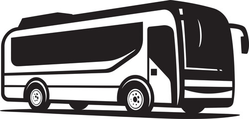 Iconic Transit Black Vector Emblem City Commute Bus Vector