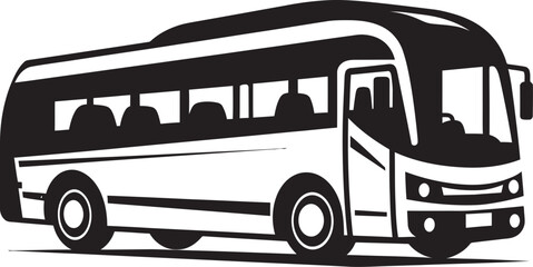 Iconic Travel Black Vector Emblem City Journey Bus Vector Design