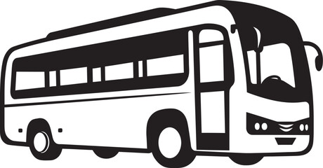 City Commute Bus Vector Sleek Transportation Black Bus Icon