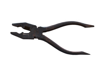Old combination pliers isolated on the transparent background