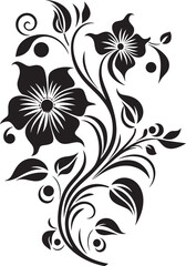 Thickened Petal Contour Monochrome Vector Icon Solid Floral Sketch Black Emblematic Design