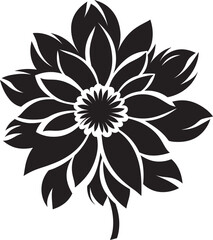 Fototapeta premium Stark Botanical Design Monochrome Emblem Floral Lining Icon Black Vector Symbol