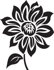 Robust Flower Framework Black Vector Symbol Thickened Blossom Boundary Monochrome Iconic Emblem