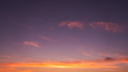 Sunset Sky,Clouds in the Evening Light with Orange, Yellow and Purple,Beautiful Nature Sunlight in ...