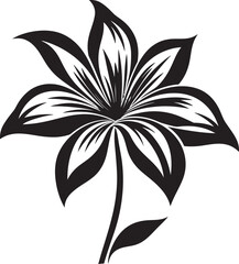 Intricate Bloom Sketch Black Emblematic Icon Botanical Outline Monochrome Symbolic Vector