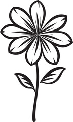 Artisanal Bloom Sketch Black Hand Drawn Logo Handcrafted Petal Gesture Monochrome Vector Design