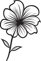 Handcrafted Petal Sketch Monochrome Vector Emblem Sketchy Bloom Design Black Hand Drawn Symbol