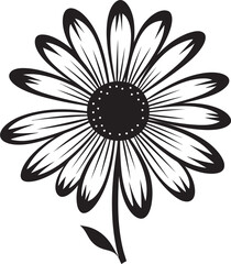 Expressive Hand Drawn Petal Black Designated Emblem Simple Doodle Blossom Monochrome Sketch Icon