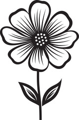 Handcrafted Petal Gesture Monochrome Vector Design Scribbled Hand Drawn Blossom Black Emblem Icon