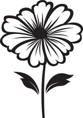 Doodle Flower Icon Monochrome Vector Symbol Whimsical Blossom Sketch Black Design Icon