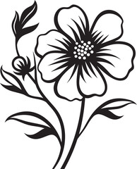 Playful Petal Outline Black Design Vector Expressive Floral Design Hand Drawn Symbolic Icon