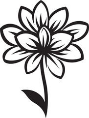 Simple Sketch Flower Black Vectorized Symbol Unrefined Blossom Design Hand Drawn Symbolic Icon