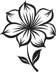 Hand Drawn Sketchy Flower Black Design Vector Scribbled Petal Sketch Monochrome Emblematic Design