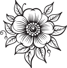 Botanical Stylish Emblem Iconic Art Graceful Floral Elegance Black Signature