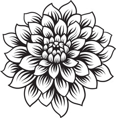 Minimalistic Bloom Symbol Iconic Design Elegant Floral Chic Monochrome Emblem