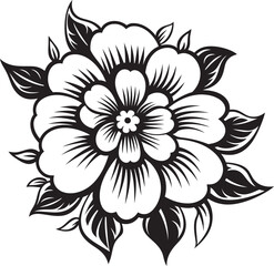 Chic Monochrome Flower Design Vector Grace Minimalistic Blossom Emblem Black Icon