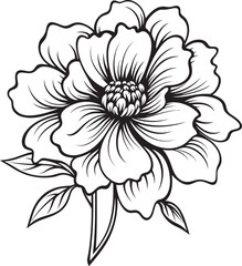 Stylish Floral Element Monochrome Symbol Elegant Botanical Vector Iconic Design