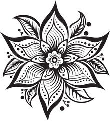 Chic Single Petal Design Black Emblem Stylish Monochrome Bloom Vector Iconic Grace