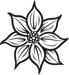 Artistic Floral Chic Vector Monotone Botanical Essence Iconic Emblem