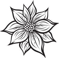 Chic Flower Silhouette Vector Symbol Detail Minimalistic Floral Essence Monochrome Logo