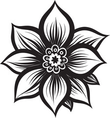 Sleek Petal Icon Iconic Emblem Detail Chic Monochrome Flower Design Vector Detail