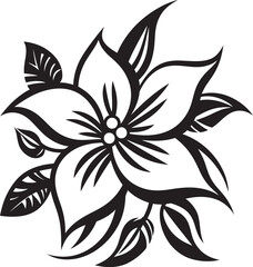 Monochrome Bloom Elegance Iconic Symbol Detail Singular Petal Icon Black Emblem Detail