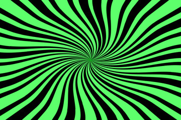 Creative retro green color spiral sunburst abstract background with rays