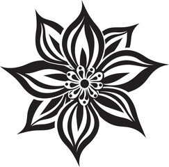 Singular Blossom Symbol Black Icon Artistic Flower Impression Vector Monotone