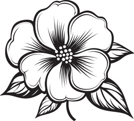 Botanical Signature Chic Vector Icon Design Sophisticated Petal Silhouette Black Emblem