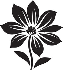 Stylish Botanical Impression Monochrome Emblem Monochrome Blossom Iconic Vector Emblem