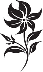 Graceful Floral Accent Monochrome Icon Art Minimalist Flower Silhouette Emblem Design