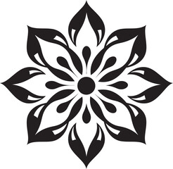 Graceful Petal Impression Monochrome Icon Subtle Flower Detail Stylish Vector Emblem