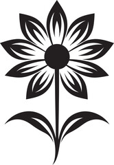 Stylish Petal Emblem Vector Iconic Detail Monochrome Blossom Charm Emblematic Styling